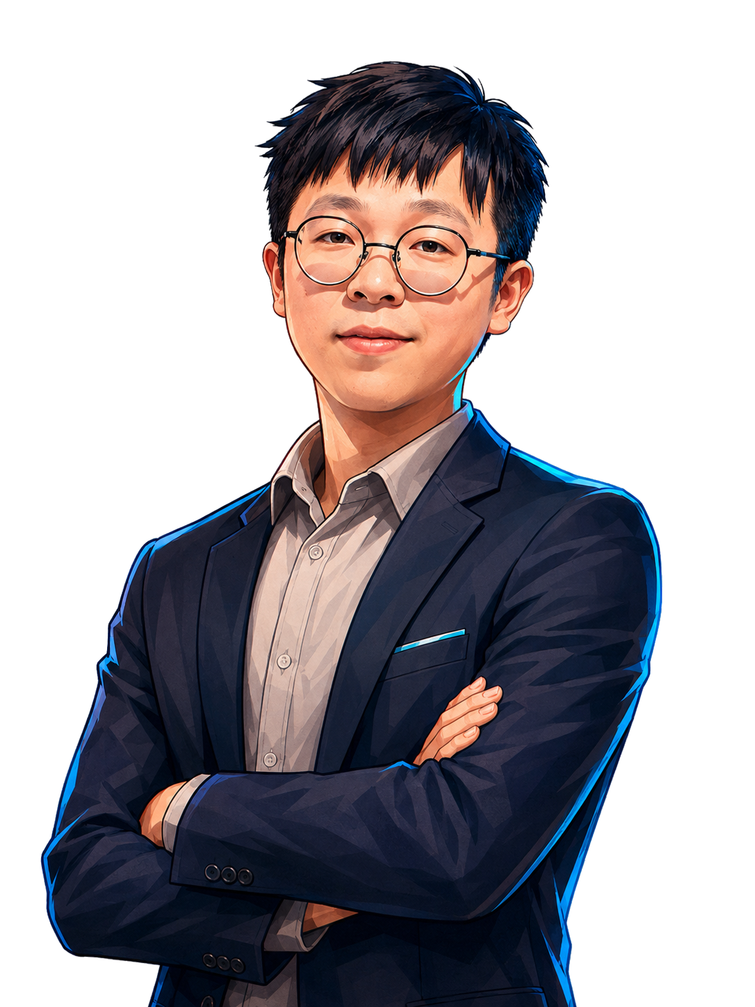 Business management navigator portrait illustration