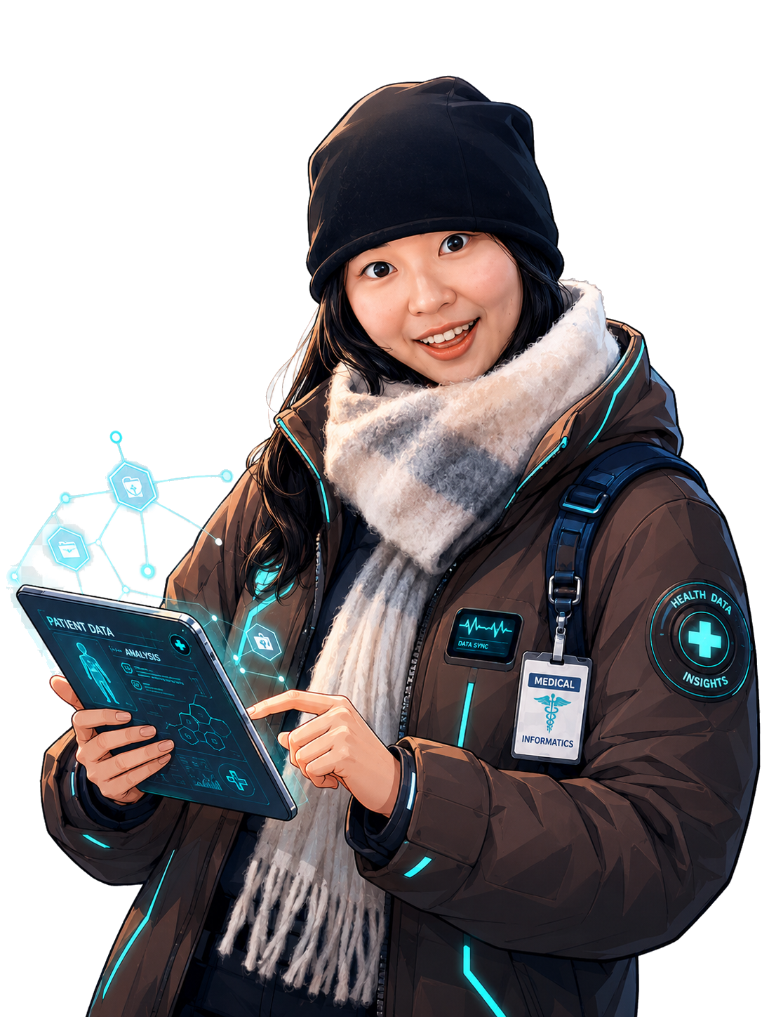 Health informatics navigator portrait illustration