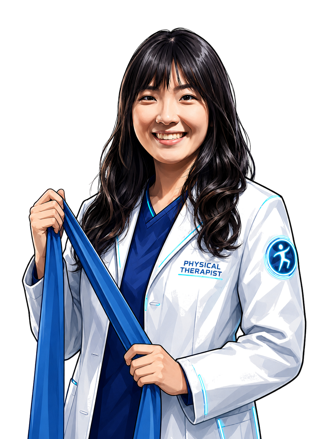 Physical therapy navigator portrait illustration